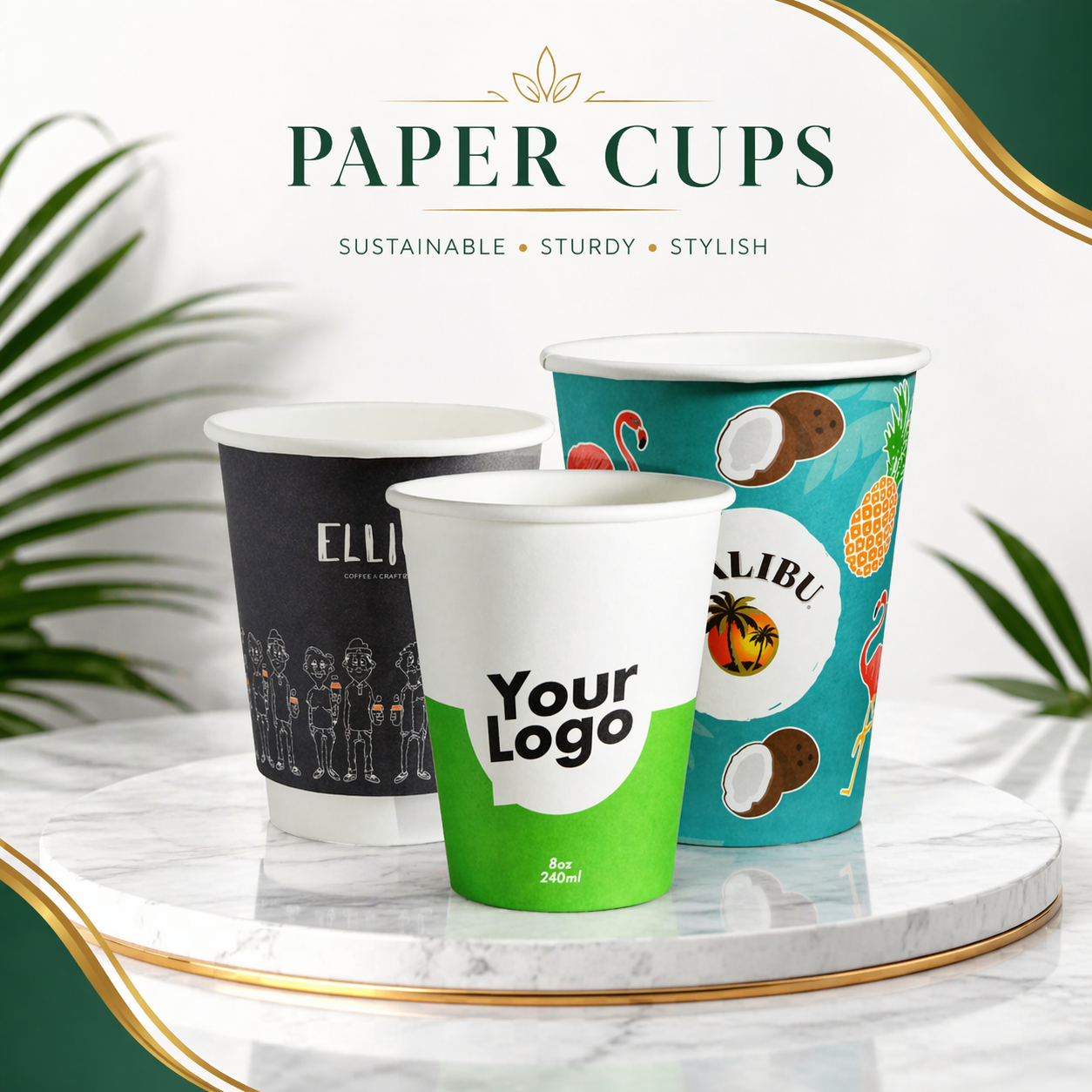 paper cup printing Custom Cups Printing – Personalized Logo & Design on High-Quality Cups - Image 1